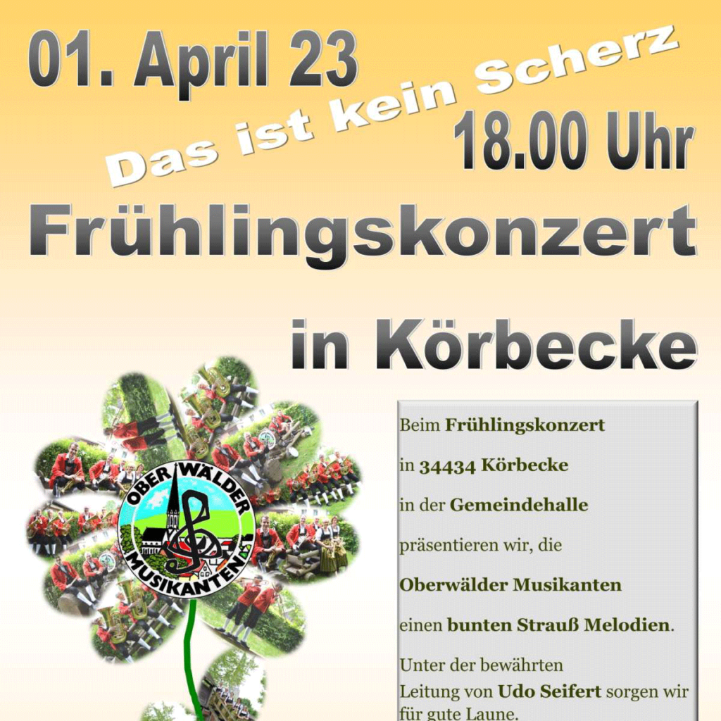 Frühlingskonzert in Körbecke – Oberwälder Musikanten – Gemeindehalle – Körbecke