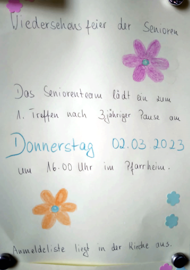Wiedersehensfeier der Senioren